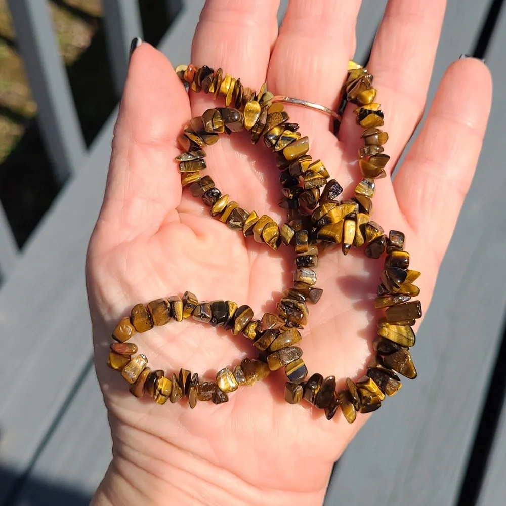 Tigers Eye Stone Chip Necklace 18